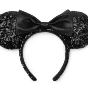 Disney Black Sequin Minnie Mouse Ears Headband